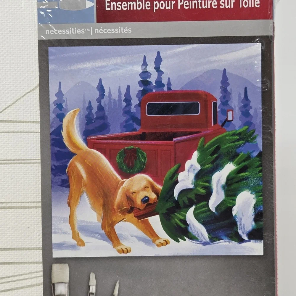 Artist Loft Canvas Painting Kit 12 Pc‎ Puppy Christmas Tree Truck 11
